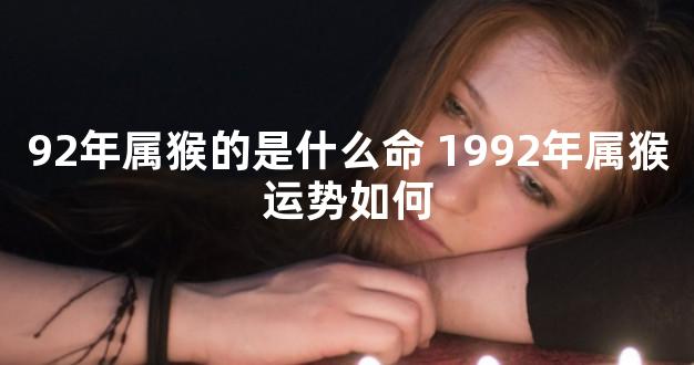 92年属猴的是什么命 1992年属猴运势如何